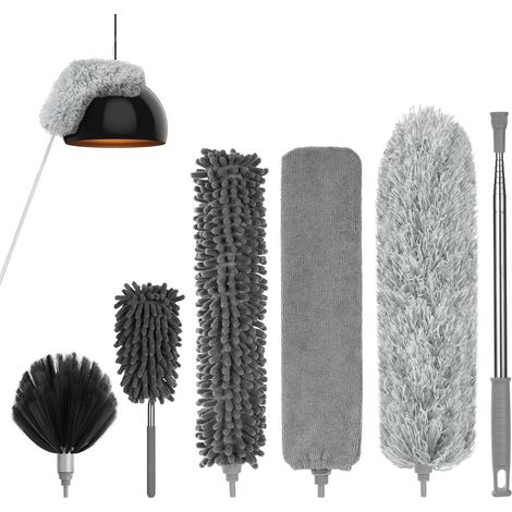 Staubwedel Teleskopstange Mikrofaser 243cm Fugenbürsten set 8 Stück (1/5)