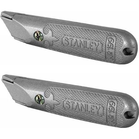 Stanley 199E Trim Knife Handle Grey 2-10-199 STA210199 Zinc Alloy Body x2 (1/4)