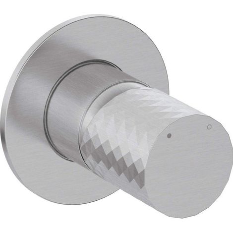Mitigeur de douche encastré avec poignée décorative, finition acier brossé - Hexo (1/4)