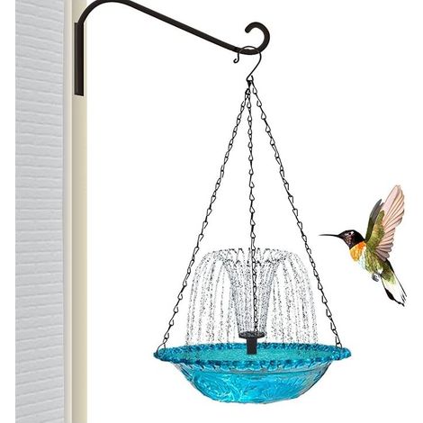 Fontaine à eau solaire suspendue pour oiseaux - Fontaine solaire pour bain d'oiseaux Bain d'oiseaux avec pompe solaire Fontaine à eau solaire pour colibri