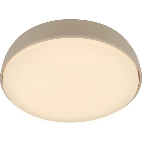 Plafonnier LED avec lumière blanc chaud, 10W, 1200lm, salon, chambre, luminaire plafonnier, cuisine, 28,5x7,6 cm, beige (1/5)