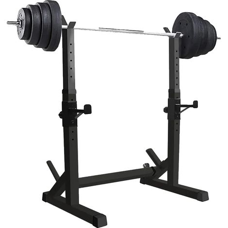 Barra de soporte, altura regulable, carga máxima 200 kg, color negro. (1/2)