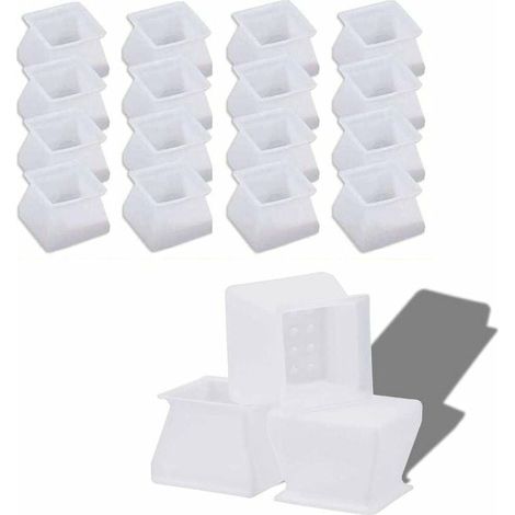 Ensemble de 6 capuchons en silicone pour pieds de chaise RTGPT - Protecteurs de pieds carrés pour chaises et tables- Embouts de protection pour pieds de chaise et de table- Convient au (1/5)