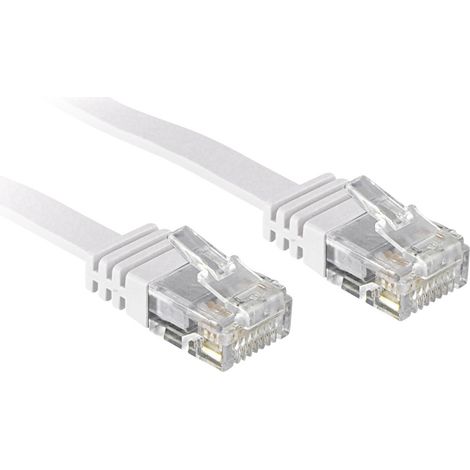 LINDY 47502 RJ45 Netzwerkkabel, Patchkabel CAT 6 U/UTP 2.00 m Weiß mit Rastnasenschutz 1 St.
