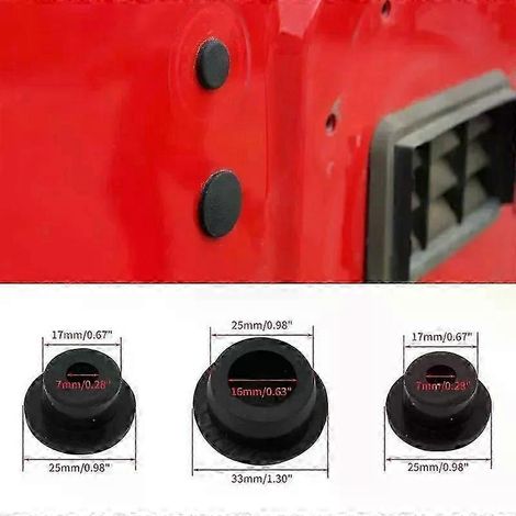 3 Stück Heckklappen-Gummistopfen passend für Jeep Wrangler JK ab 2007 – Teile für die äußere Modifikation, abnehmbare Reserverad-Öffnungsstopfen – JXLGV (1/5)