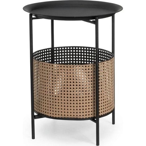 Tavolino da Caffè Moderno Metallo Nero Design Soggiorno Salotto 40x40x51cm (1/5)