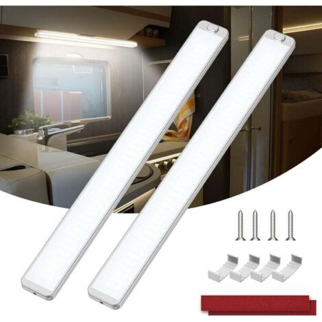 Green Mobility-Barra luminosa interna a 228 LED 12V, 2 pezzi da 10W con interruttore on/off, illuminazione interna 6000K per camper, camion, barca (1/4)
