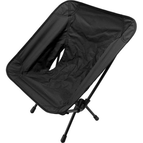 Chaise lune pliante portable et portable pour l'extérieur, légère et idéale pour le camping, la plage et la pêche (dessin noir). (1/5)