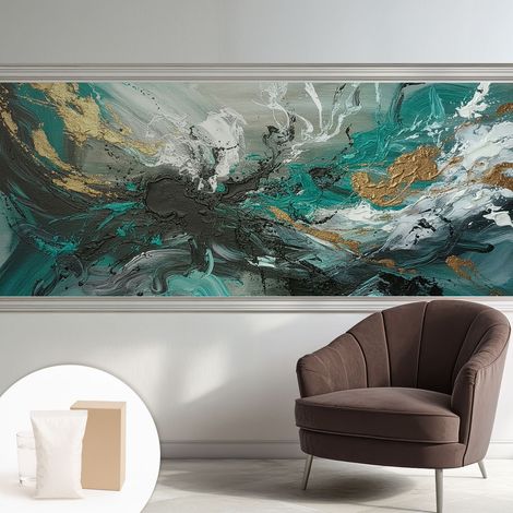 Papier peint intissé décoratif pour salon chambre et cuisine Facile à poser avec colle Tourbillon artistique 250x104 cm (1/5)