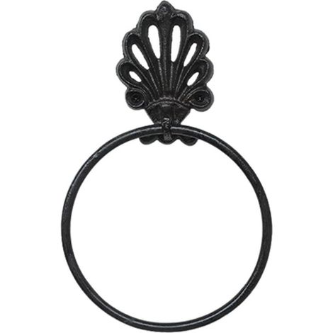 Anneau Porte-Serviettes en Fonte, Porte-Serviettes Mural Vintage, Porte-Serviettes Rustique Antique pour Salle De Bain Cuisine (1/4)