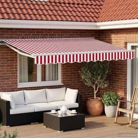 vidaXL Cornice per Tenda Manuale con LED Rosso e Bianco 3 x 2,5 m (1/5)