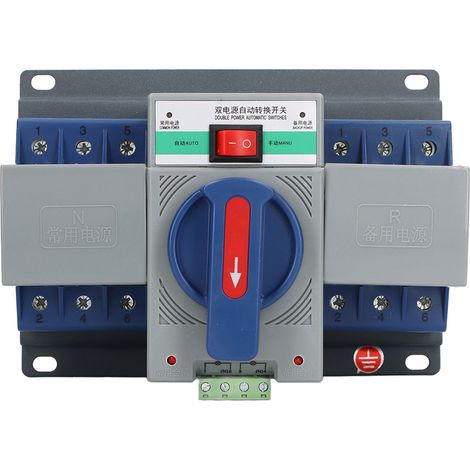3P commutateur automatique de transfert double alimentation inverseur filetage M6 pour équipements électriques (1/5)