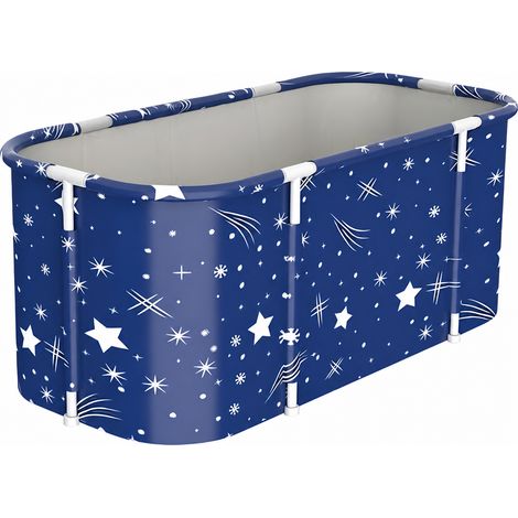 Baignoire Pliante pour Adultes 120 x 55 x 50 cm Bleu Étoilé (1/5)