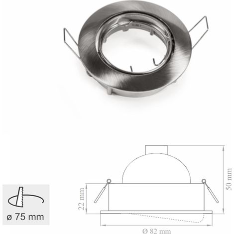 Faretto Incasso Dicronico Orientabile D50 12V Cromo senza lampada