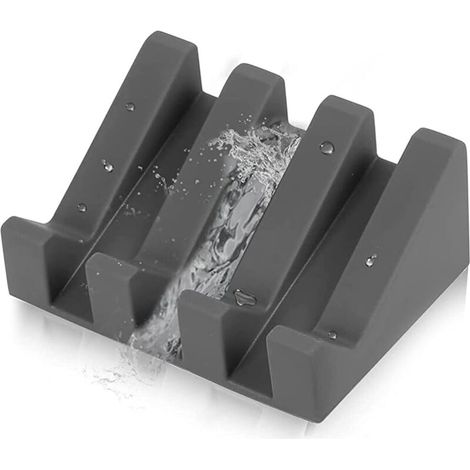 Seifenhalter - Moderner Silikon-Seifenhalter - Rostfrei - Geneigte Oberfläche mit Wasserablauf zur besseren Aufbewahrung der Seife - Original Seifenbox für Bad oder Küche (1/5)