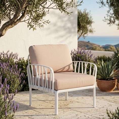 Poltrona "Komodo" salottino da esterno e giardino in polipropilene fiberglass -Agave / Grigio (1/5)