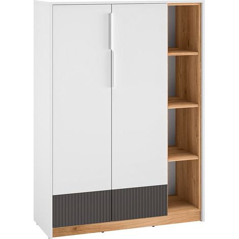 Armoire basse 2 portes 1 tiroir Ronan Blanc (1/5)