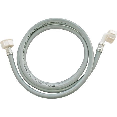 Flexible d'alimentation pour machine à laver, 2m, raccords droits Femelle-Femelle coudé 3/4", matière thermo-gomme, pression max 4 bars, compatible toutes marques (1/5)