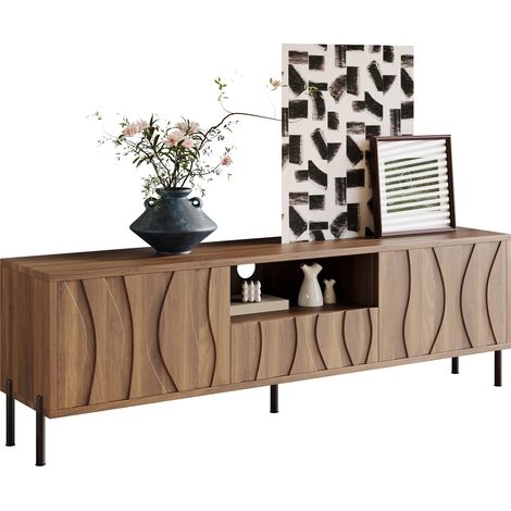 Meuble TV bas avec 3 portes, meuble de salon, dimensions 160 x 35 x 46 cm (1/5)