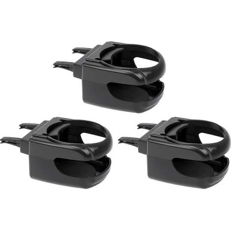 Porte-gobelets multifonctions fixes (lot de 3) pour voiture, avec sortie de climatisation et porte-bouteilles.-Black (1/2)