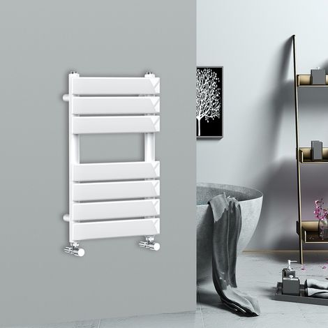 WarmeHaus Flat Panel Bathroom Heated Towel Rail Radiator Ladder White 650x400mm (1/5)