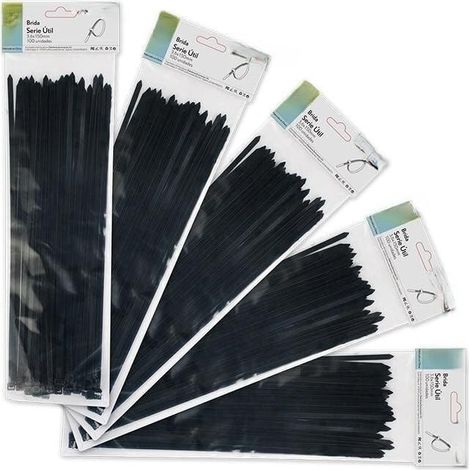 Lot de 100 serre-câbles noirs en nylon 66, 3,6 x 150 mm, résistants et durables, parfaits pour attacher les câbles et organiser des reliures.