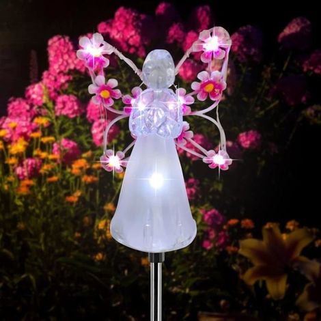Lampe Solaire Ange - 90 x 60 x 79 cm - Étanchéité IP65 - Allumage Automatique Crépuscule - Pour Jardin Cimetière Extérieur - Lot De 1