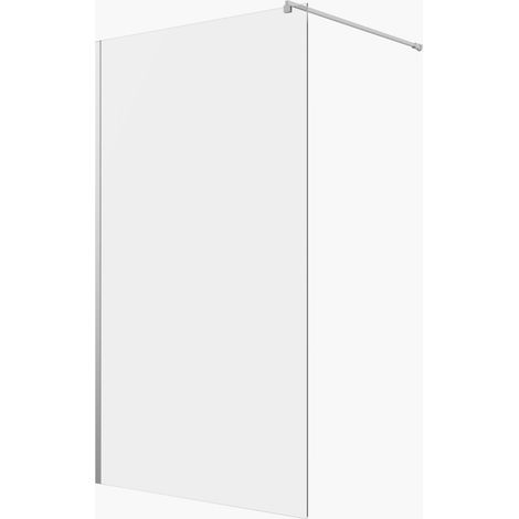Paroi de douche walk-in 80 x 200 cm profil chromé, verre trempé de sécurité 8 mm
