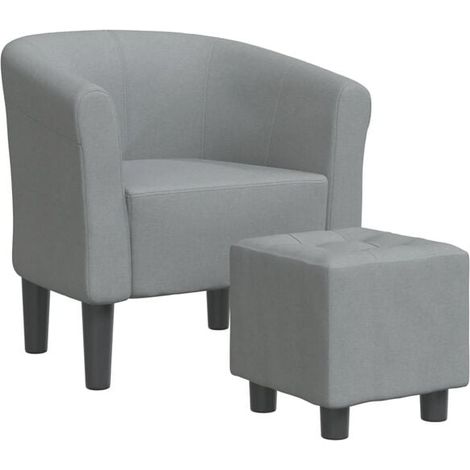 Chaise de jardin avec repose-pieds intégré – Assise confortable en tissu gris clair, design moderne et stable pour extérieur (1/5)