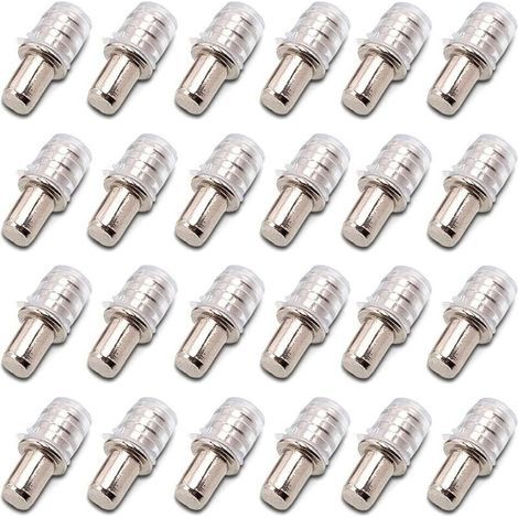 100 Stück Regalstützstifte, 5 mm Einsteck-Regalstützstifte mit Gummihülse für Holzregale (1/4)