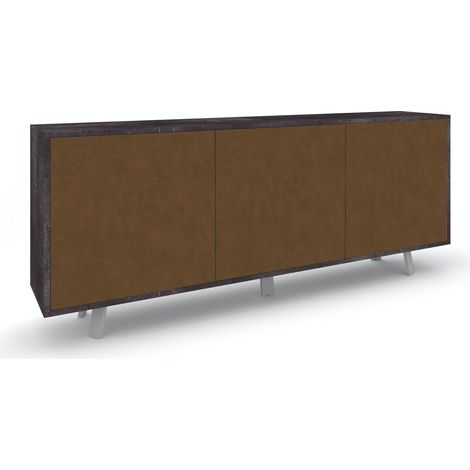 Mobile Soggiorno Madia 3 Ante 177x41x74 cm Ossido Nero e Ruggine (1/3)