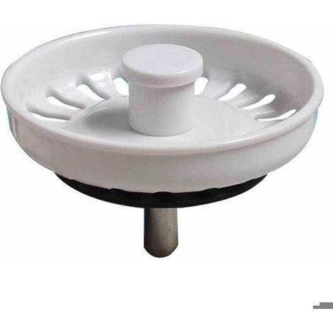 Bouchon d'évier blanc pour éviers de cuisine - durable, lisse et facile à nettoyer crépine d'évier blanche.