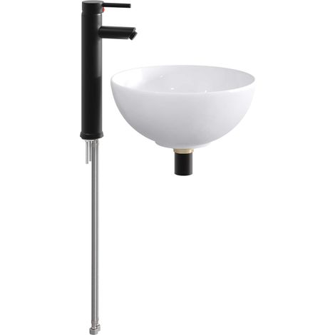 Bathroom Wash Basin Matte Black 32 x 32 x 13 cm Metal vidaXL
