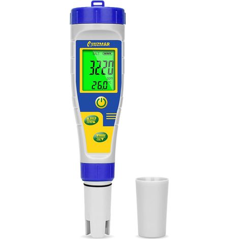 pH Mètre Électronique Testeur Sel pH Piscine 5 en 1 Mètre pour Piscine au Sel Testeur de Sel pour Piscine Hydroponie Testeur de pH Salinité pour Piscine Spa Aquarium (1/5)