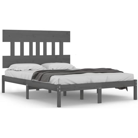 Maison Exclusive - Massivholzbett Grau 200x200 cm