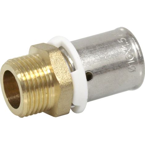 Raccord PER à sertir Ø16x1,5 – Mâle 3/8" (12/17) – Raccordement eau chaude sanitaire – Qualité pro avec avis CSTB – Ac-Fix (1/6)