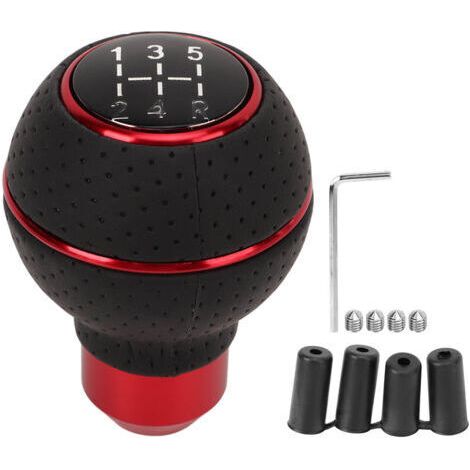 Pommeau de levier de vitesse 5 vitesses M8 M10 M11 M12 universel en aluminium voiture Auto boîte de vitesses manuelle pommeau de levier de vitesse rouge (1/4)