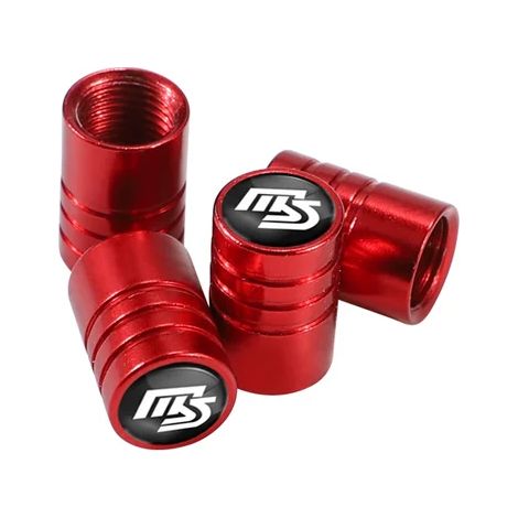(Rouge pour MS) 4 bouchons de valve de pneu en alliage d'aluminium compatibles avec MS 6 3 CX5 5 2 323 CX7 CX3 CX9 Axela Demio Atenza MX30 CX30 MX5 RX8 RX7 (1/5)