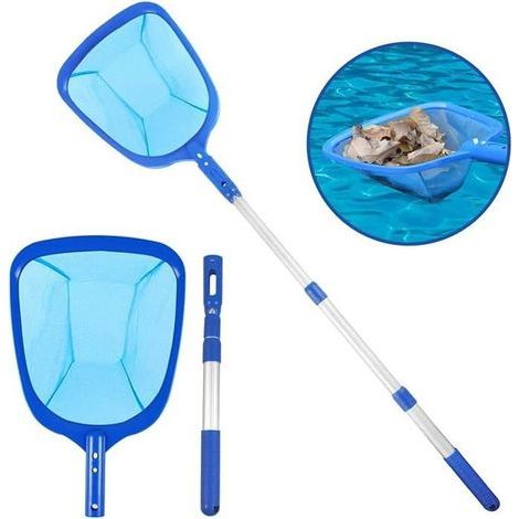 Kit de nettoyage de piscine, épuisette de fond de piscine avec accessoires à manche télescopique (1 ensemble) (1/5)