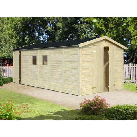 Abri de jardin en bois Dan 14,7 m2 Naturel (1/3)