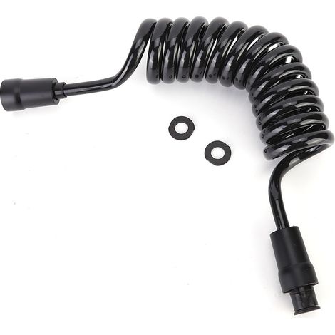 Douchette de bidet portable en PU, noire, tuyau tubulaire à ressort, accessoire de salle de bain (1/4)