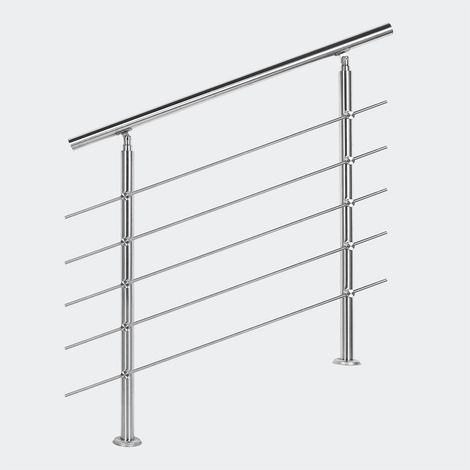 Rampe D'Escalier Sur Pied, 180 cm, En Acier Inoxydable, 5 barres (1/5)