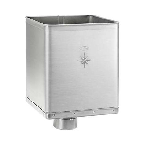 GRÖMO ZINK Design-Wasserfangkasten TITANZINK ø100 exzentrisch 240x240x333, 63188 (1/2)