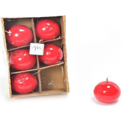 Candele sferiche in cera lucide Ø 4,5 cm decorazione natalizia set da 6 -Avorio (1/4)