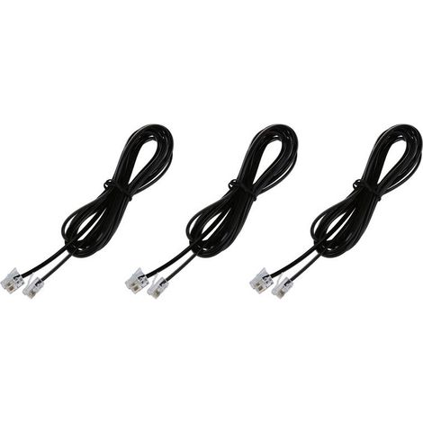 3 lignes téléphoniques modem ADSL RJ11 6P4C, de 2 mètres chacune