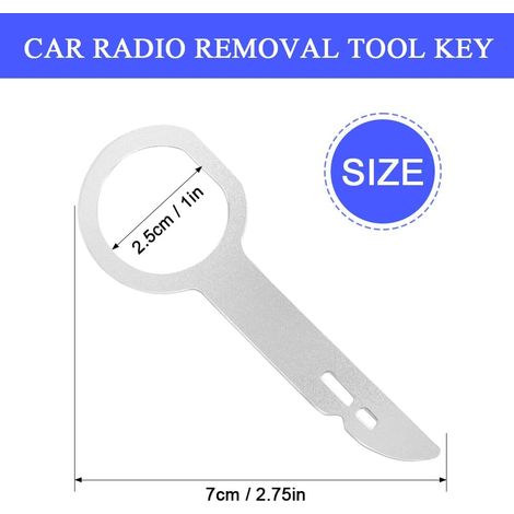 Autoradio Adaptateur Demontage, 4pcs Clé Extraction Autoradio, Outils de Démontage Autoradio en Acier Inoxydable pour Voiture Radio, Tableau de Bord, Installateur Pry Outil