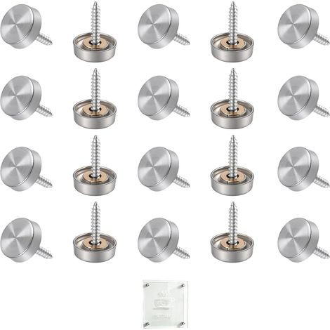 20 Pièces Vis De Miroir En Acier Inoxydable,Capuchons Décoratifs,Couverture Clous Poli,Clous De Couverture,Cache Vis Miroir Décoratif Capuchons Pour Tables De Miroir,Plaques De Bain,Armoires (1/5)