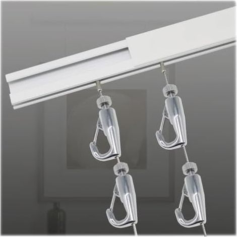 Fil de suspension robuste pour tableaux - Rail galerie blanc 130 cm (1/5)
