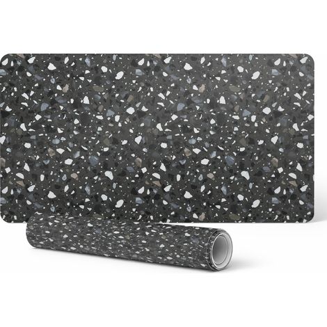 Alfombrilla de escritorio de vinilo con elegante estampado de mosaico de terrazo, 100x50 cm.