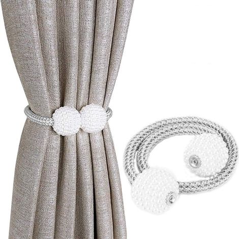 Vorhang-Raffhalter, magnetische Vorhang-Raffhalter, Vorhanghalter, magnetische Vorhangschnallen für die Dekoration im Home-Office-Restaurant (2er-Pack)